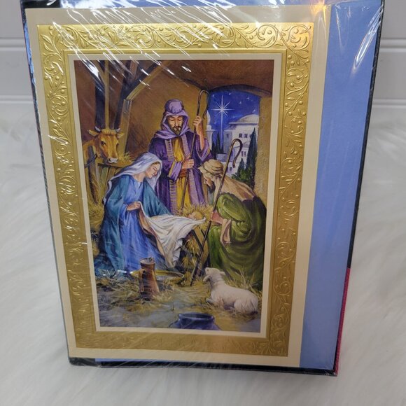 Vintage K-Mart Christmas Cards 16ct Envelopes Trim A Home Holiday Manger Scene - Picture 4 of 4